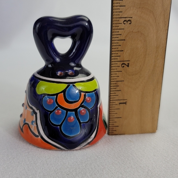 Hand-Painted Taravera Style Ceramic Bell - Mexico - Picture 9 of 11